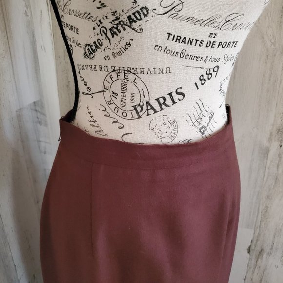 VINTAGE CLICHY WOOL PENCIL SKIRT - Picture 2 of 5